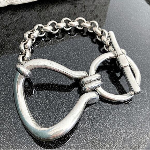 Stainless Steel Wrap Chain Link Bracelet Statement Bracelet Handmade Unique - Picture 2 of 9